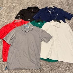 6 Adidas men’s golf polos size large L